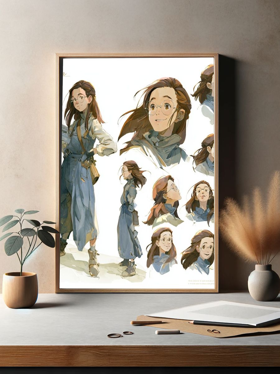Phila Character Study Illustration Poster. — room view 2
