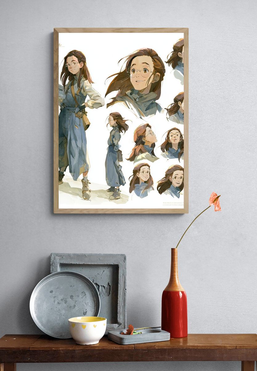 Phila Character Study Illustration Poster. — room view 3