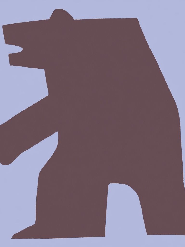 Bear Silhouette Abstract Print. poster — animals art