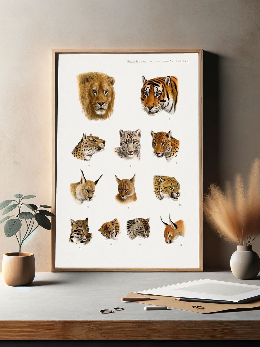 Wild animal, safari lithograph. Digitally. — room view 2