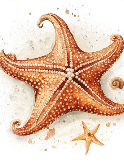 Starfish Watercolor Poster. poster