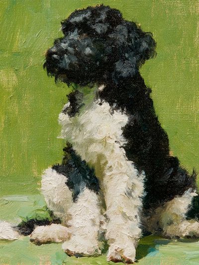 Black and White Dog Painting Poster.