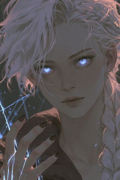 Glowing Eyes Anime Portrait Print.