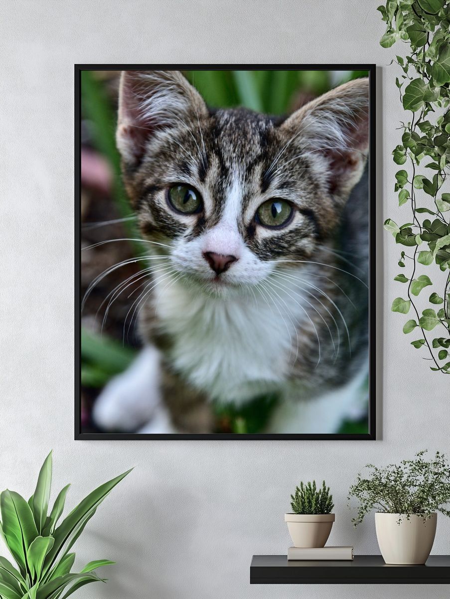 Curious Tabby Kitten Photography Poster. — room view 4