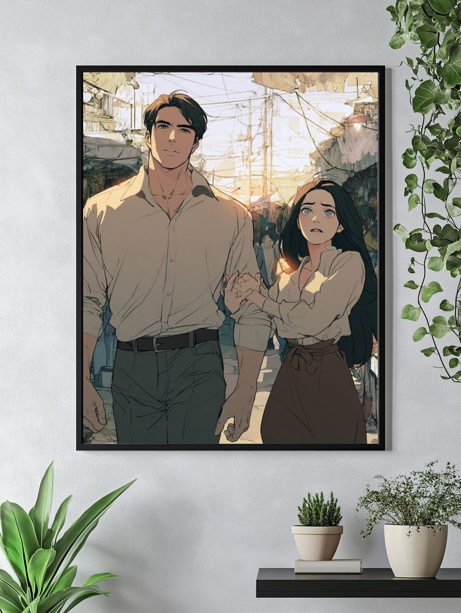 Anime Market Scene Poster. — room view 4
