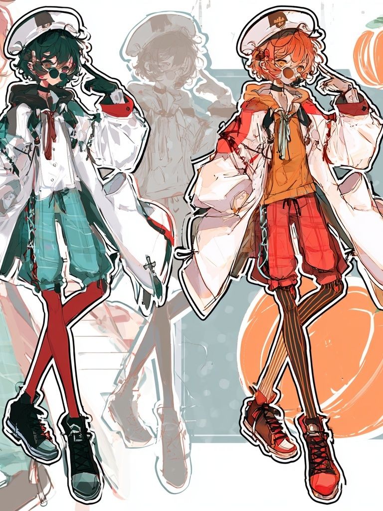 Anime Fashion Duo Illustration Poster. poster detail
