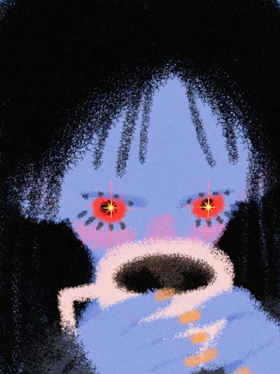 Blue Bear Abstract Poster.
