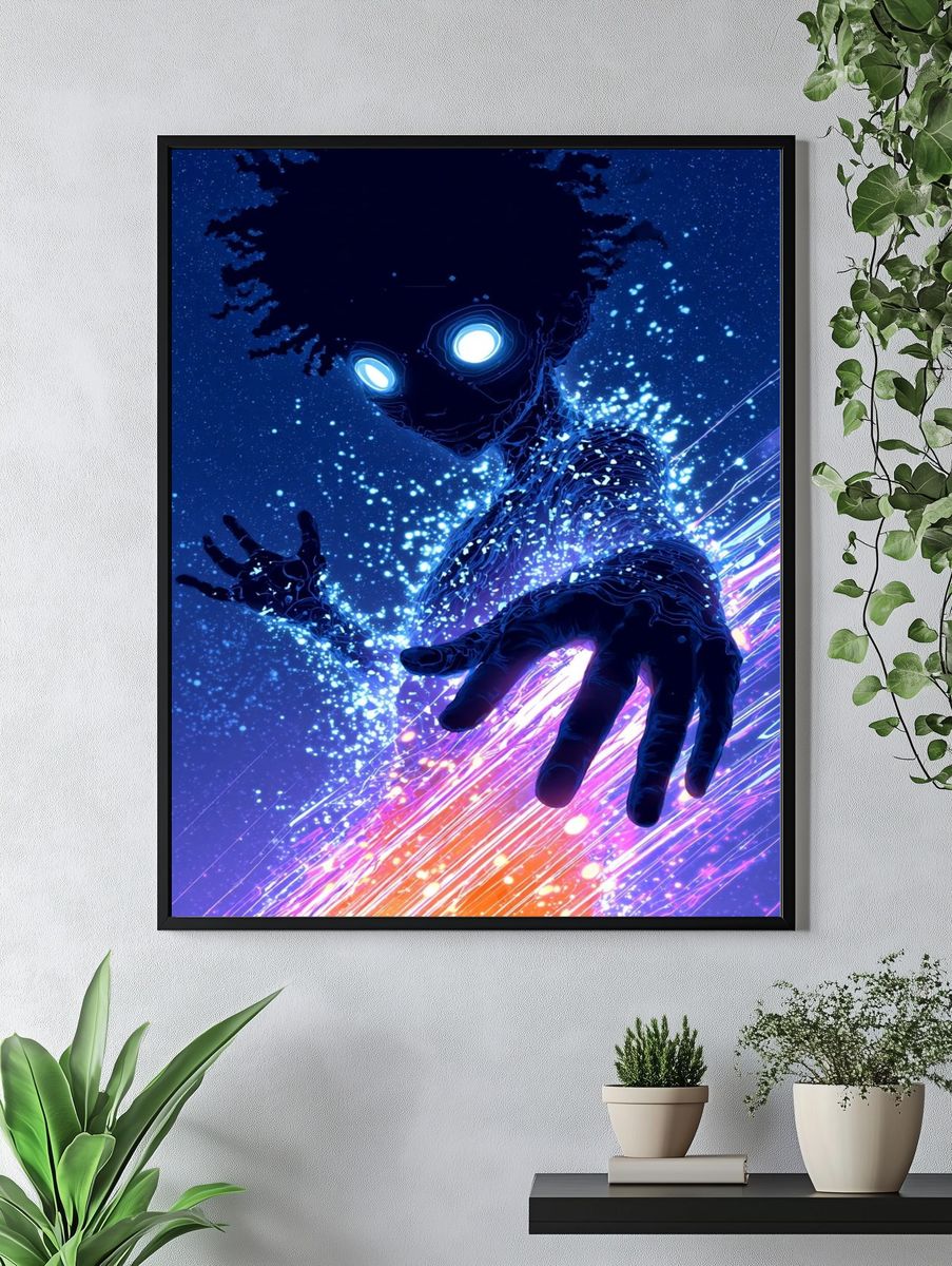 Neon Anime Figure Poster. — room view 4