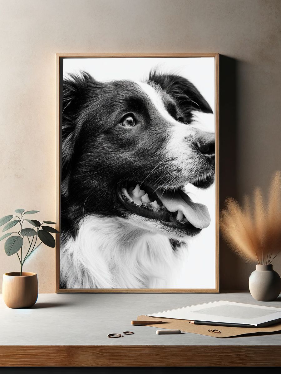 Border Collie Portrait Print. — room view 2