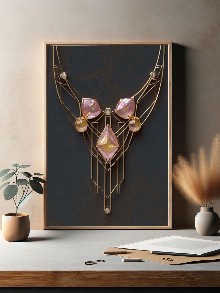 Art Deco Gem Deer Poster. — room view 2