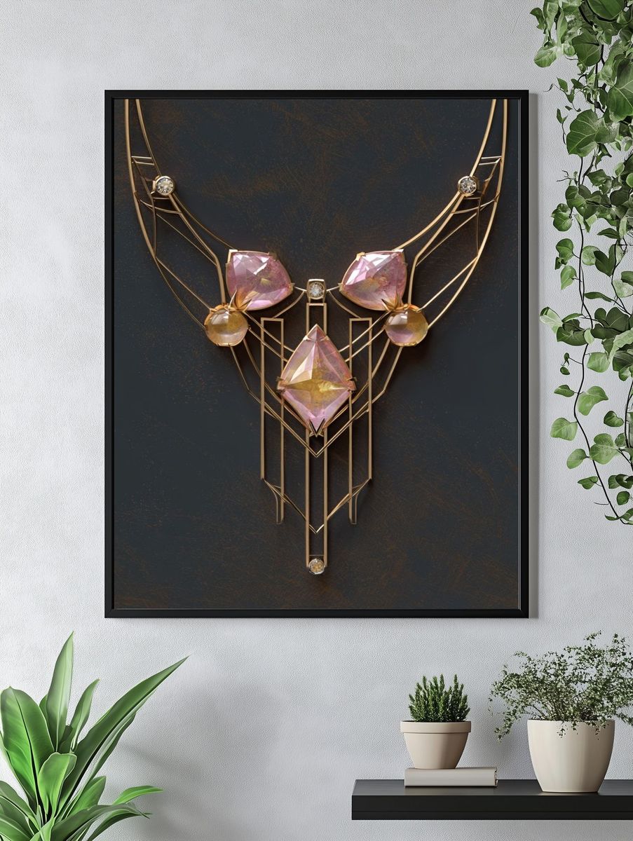Art Deco Gem Deer Poster. — room view 4