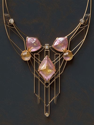 Art Deco Gem Deer Poster.