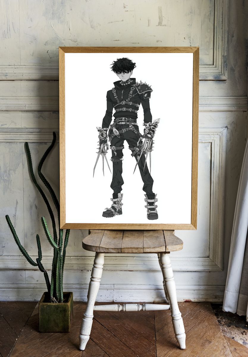 Cyberpunk Anime Warrior Poster. room preview