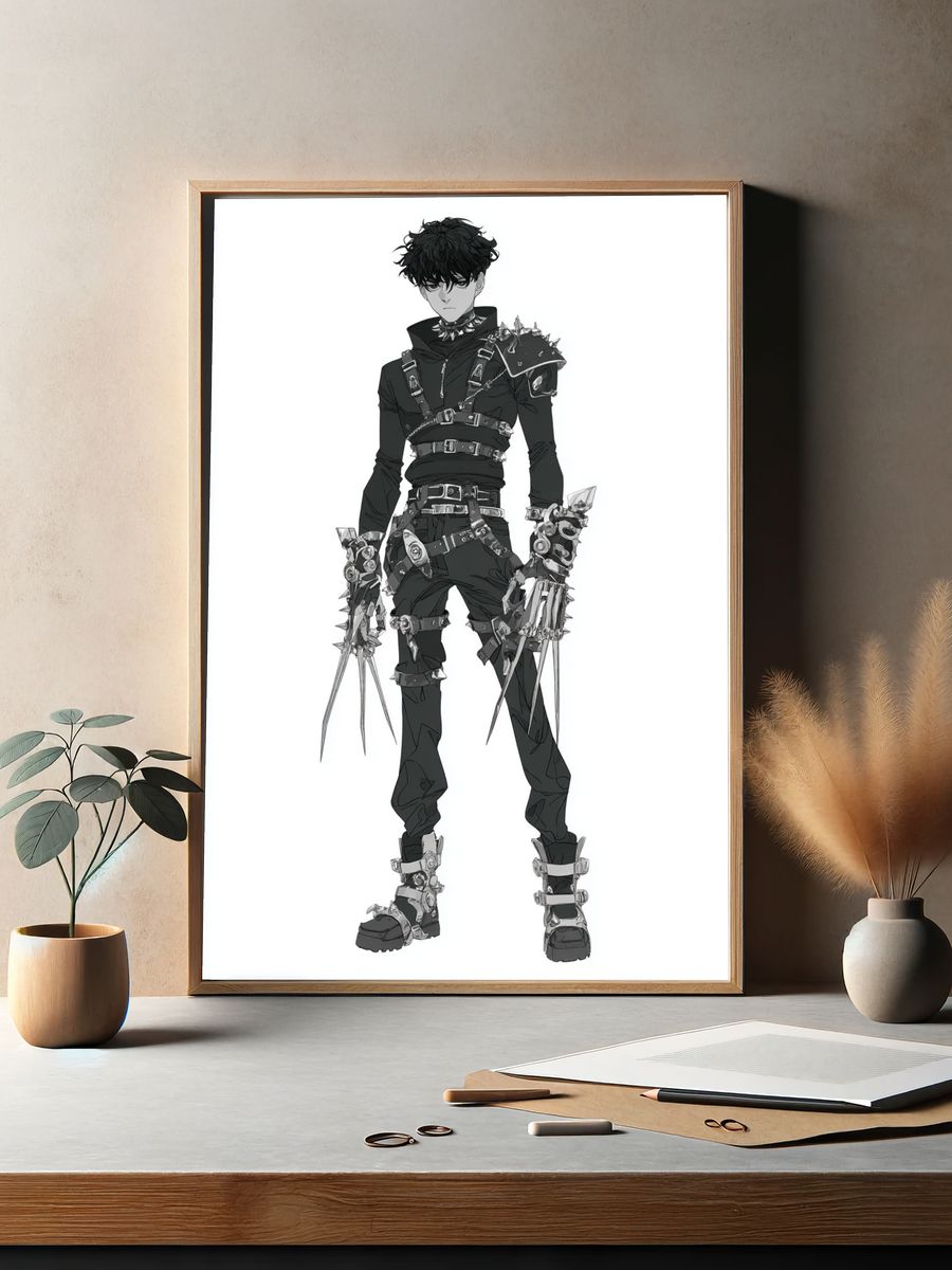 Cyberpunk Anime Warrior Poster. — room view 2