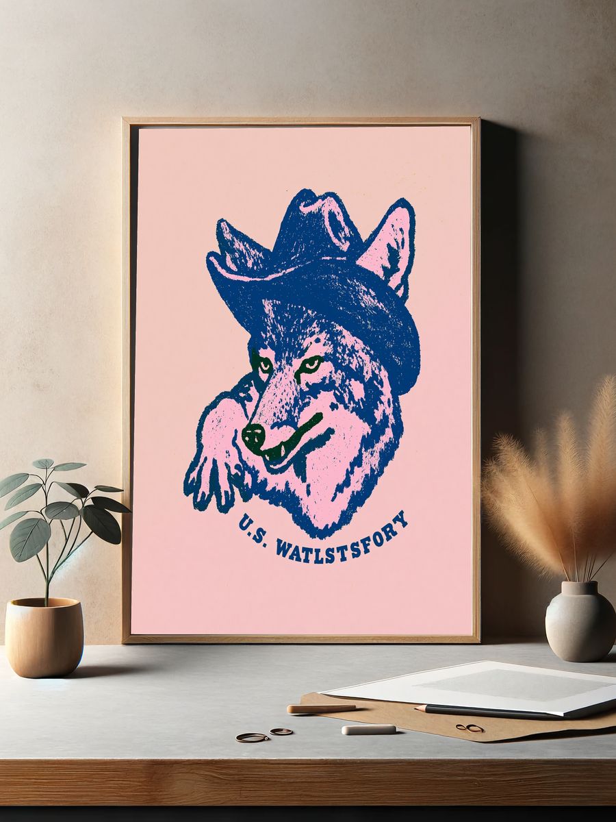 U.S. WATLSTSFORY Wolf Pop-Art Poster. — room view 2