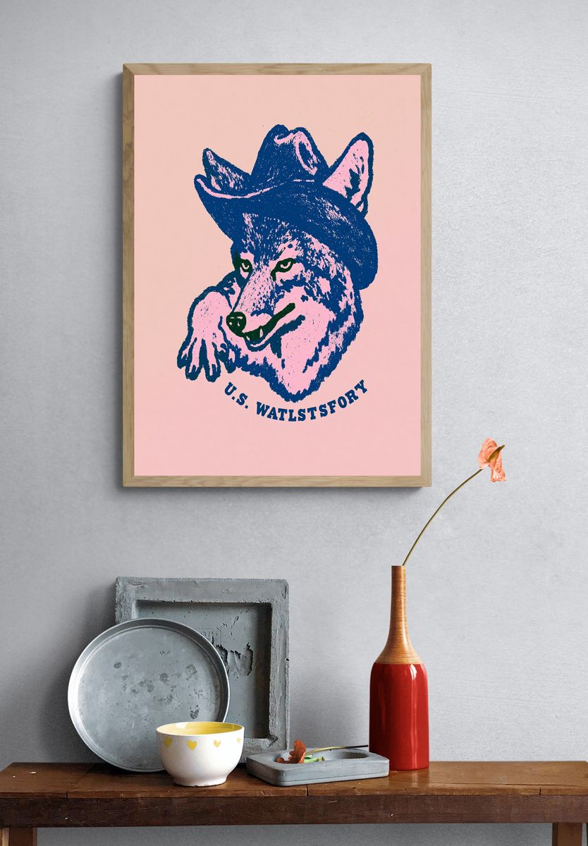 U.S. WATLSTSFORY Wolf Pop-Art Poster. — room view 3