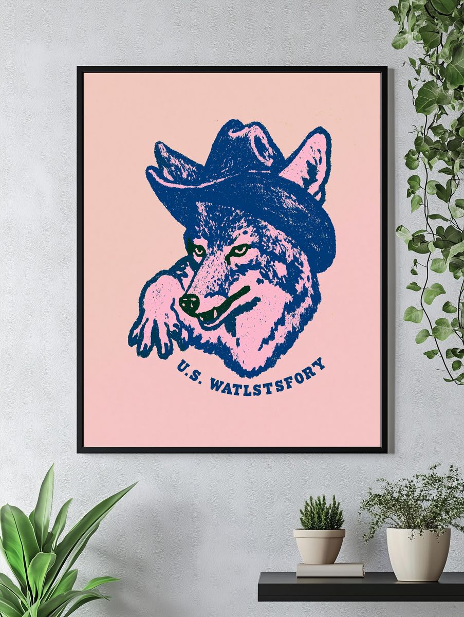 U.S. WATLSTSFORY Wolf Pop-Art Poster. — room view 4