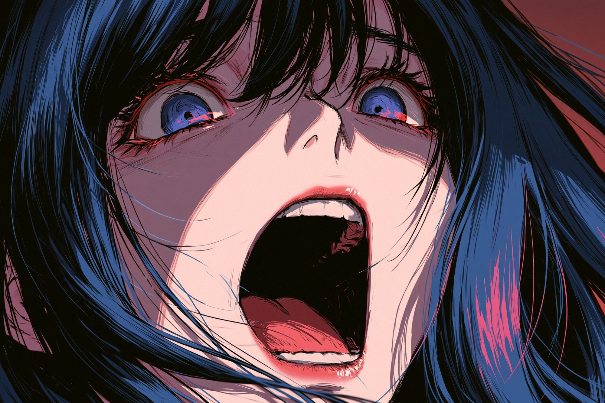Shocked Anime Face Poster. poster — anime art