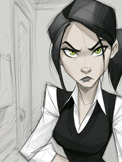 Angry Anime Girl Portrait Poster.