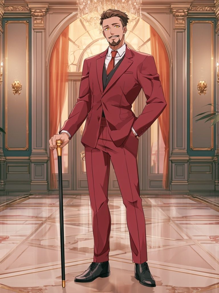 Elegant Anime Gentleman Illustration Poster. poster detail