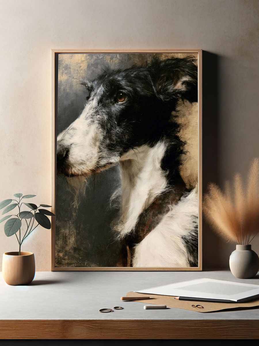 Border Collie Portrait Print. — room view 2