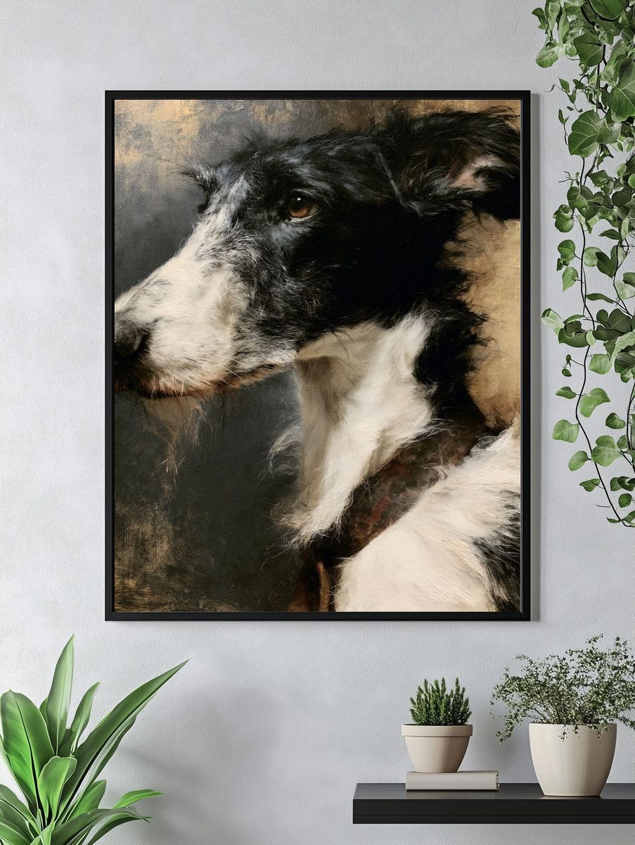 Border Collie Portrait Print. — room view 4