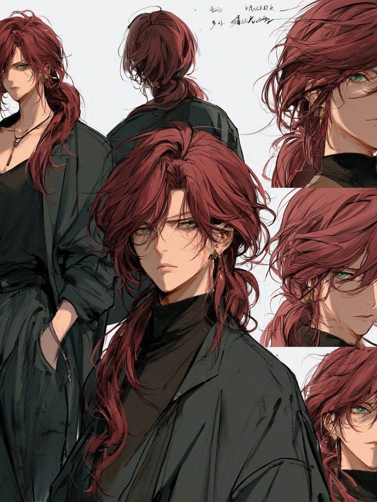 Red-Haired Anime Character Poster. poster detail