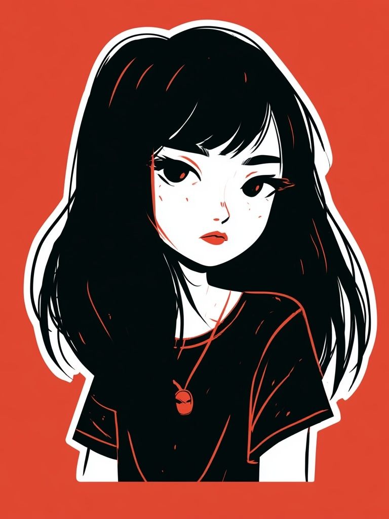Anime Girl Portrait Print. poster — anime art