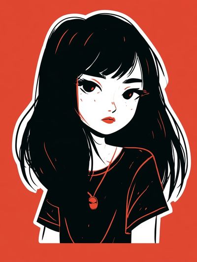Anime Girl Portrait Print.