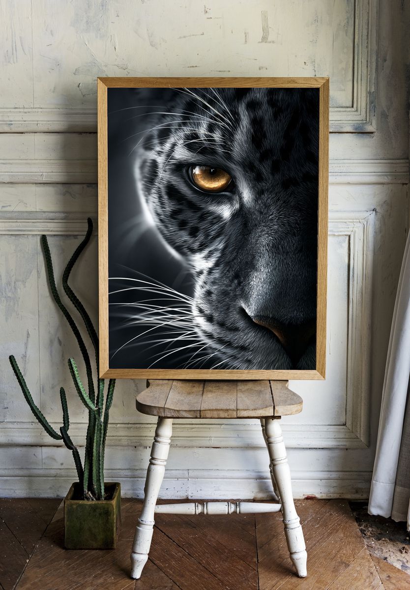 Black Panther Portrait Poster. room preview