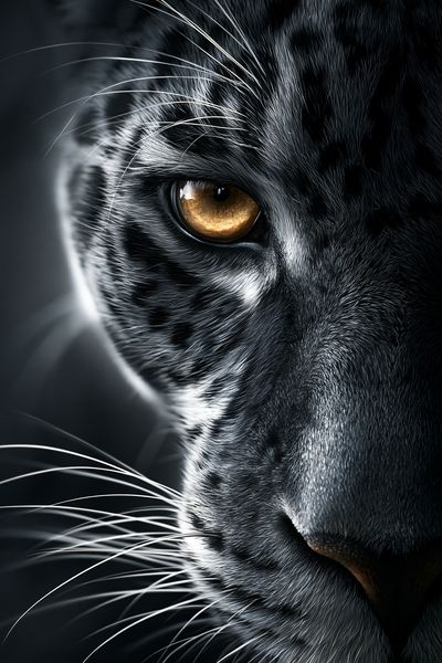 Black Panther Portrait Poster. poster