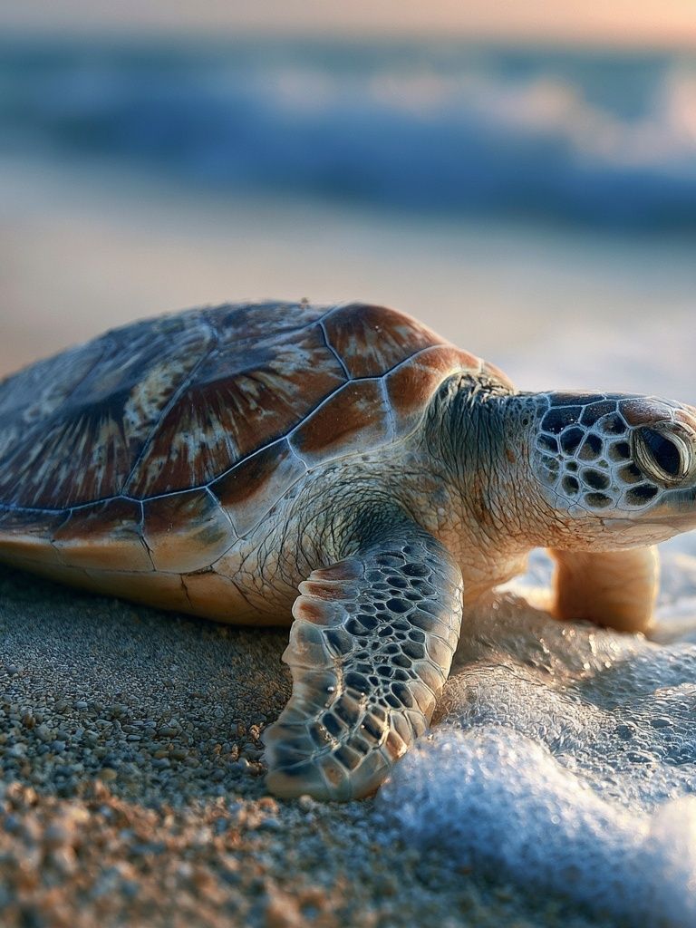 Sea Turtle Shoreline Photography Poster. poster — animals art