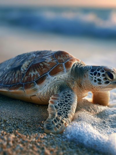 Sea Turtle Shoreline Photography Poster.