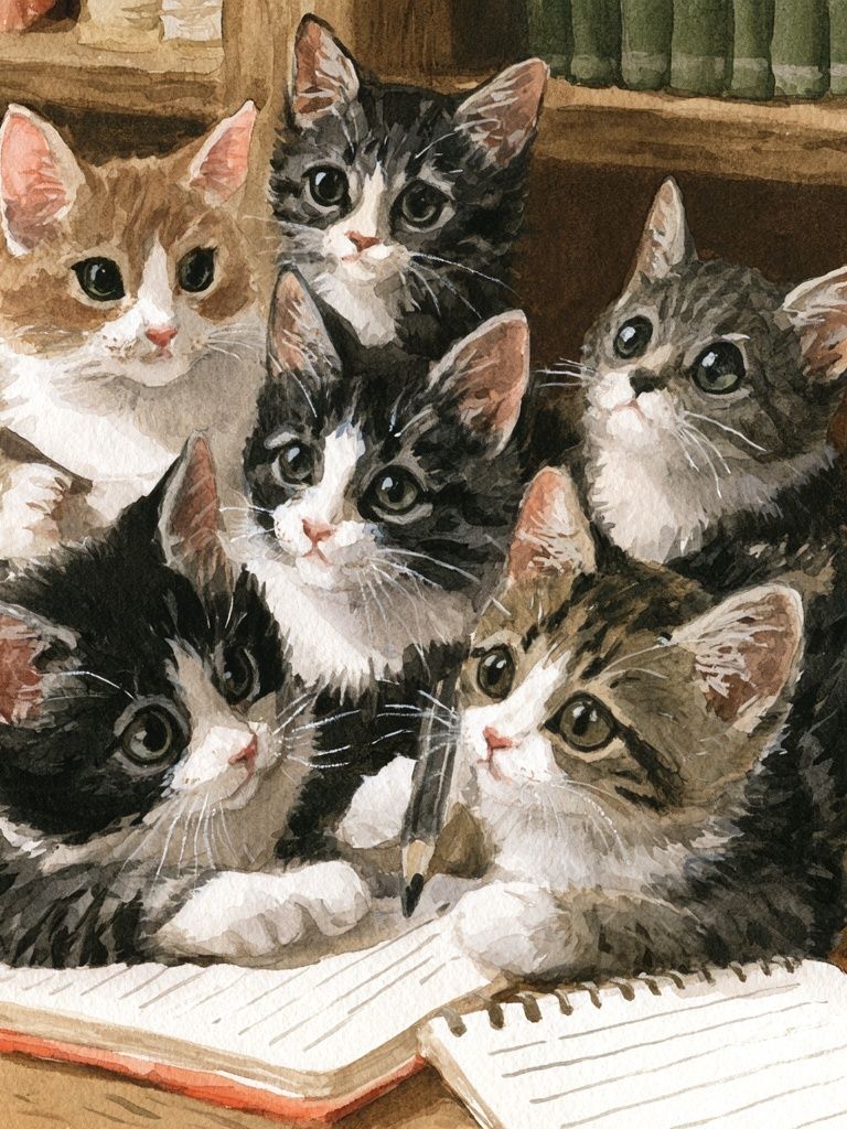 Kitten Study Watercolor Poster. poster — animals art