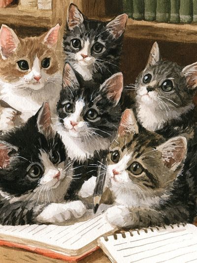 Kitten Study Watercolor Poster. poster