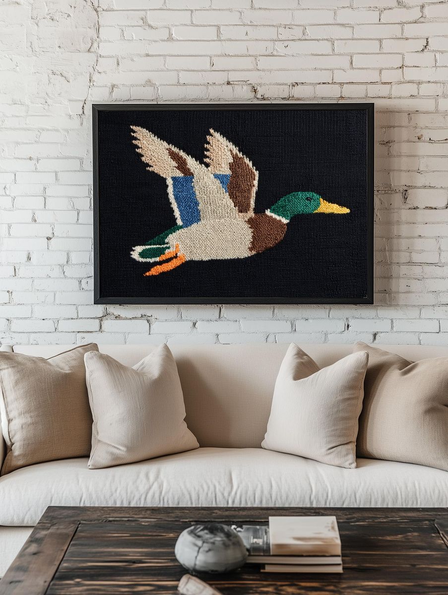 Mallard Duck Embroidery Poster. room preview