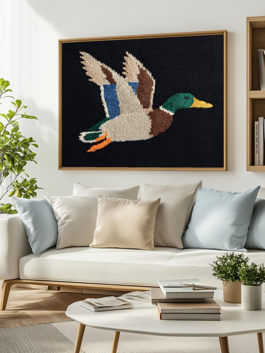 Mallard Duck Embroidery Poster. — room view 2