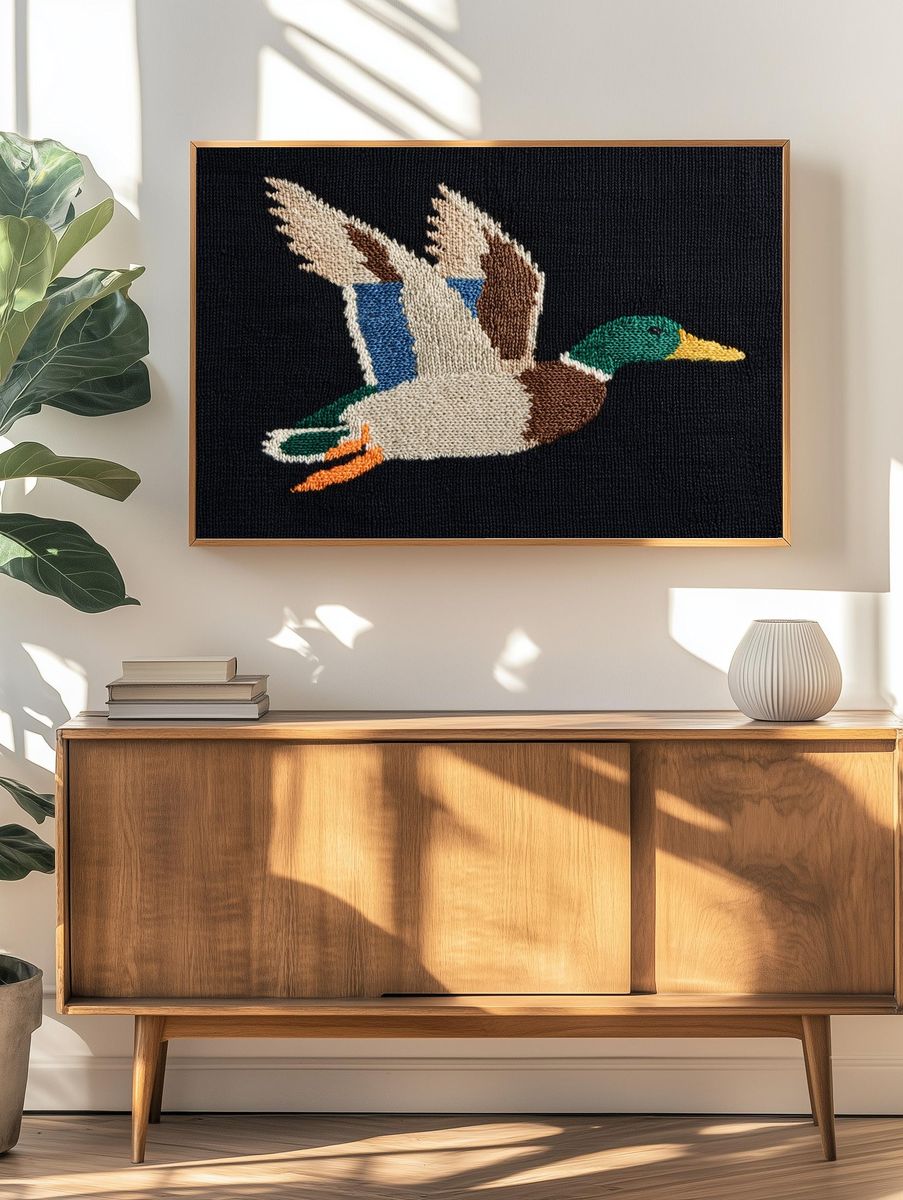 Mallard Duck Embroidery Poster. — room view 3