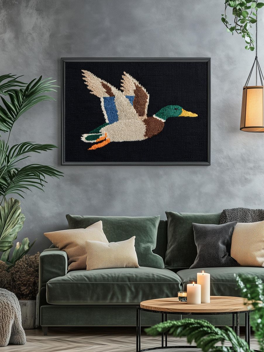 Mallard Duck Embroidery Poster. — room view 4
