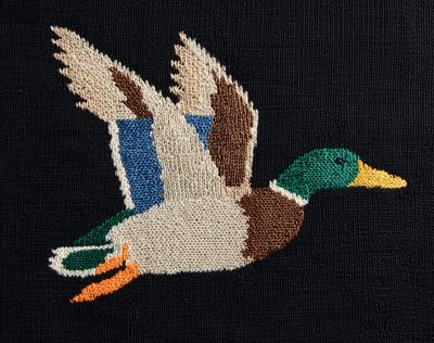 Mallard Duck Embroidery Poster.