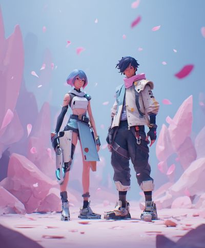 Pastel Anime Explorers Poster. poster