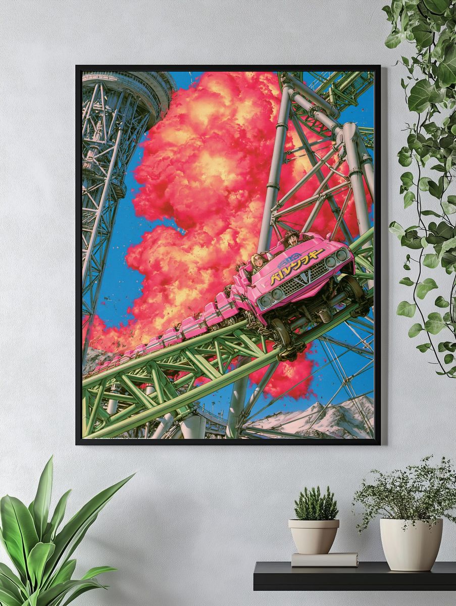 Anime Roller Coaster Explosion Poster. — room view 4