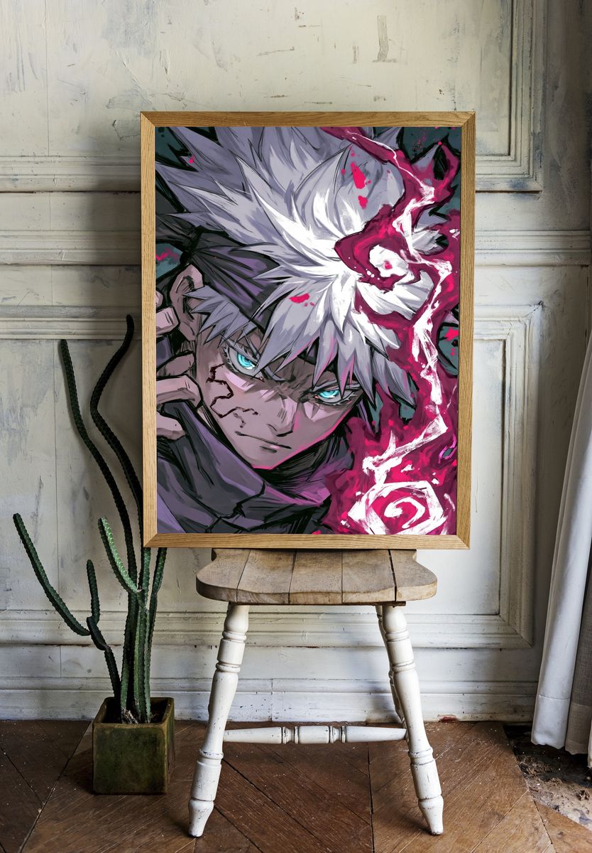 Anime Warrior Portrait Print. room preview