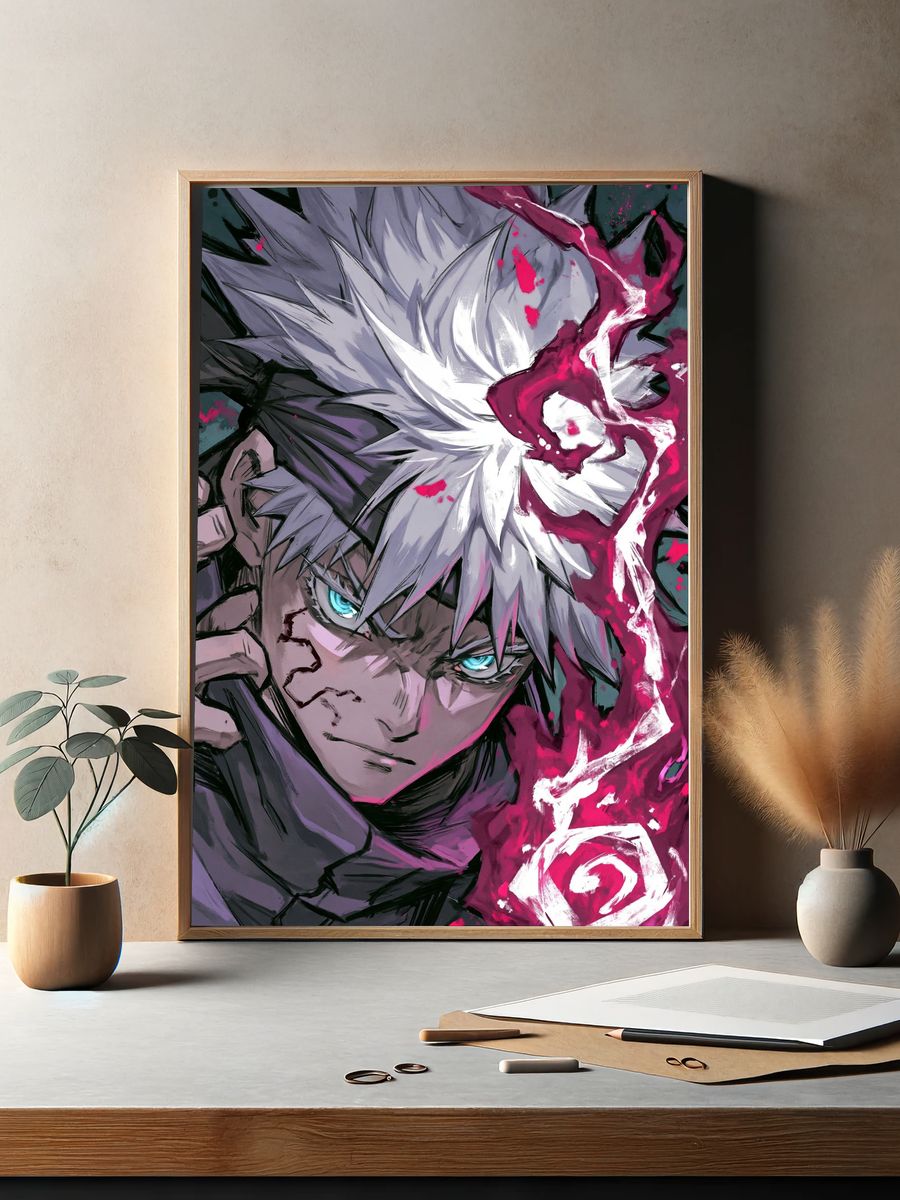 Anime Warrior Portrait Print. — room view 2