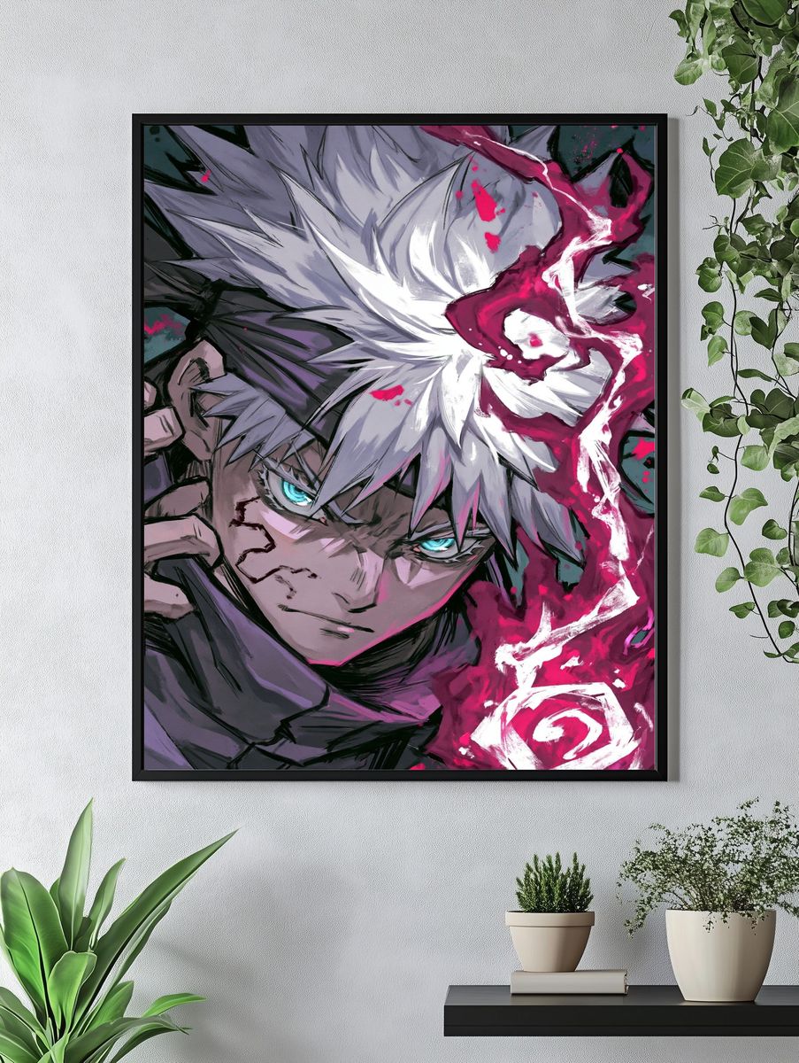 Anime Warrior Portrait Print. — room view 4