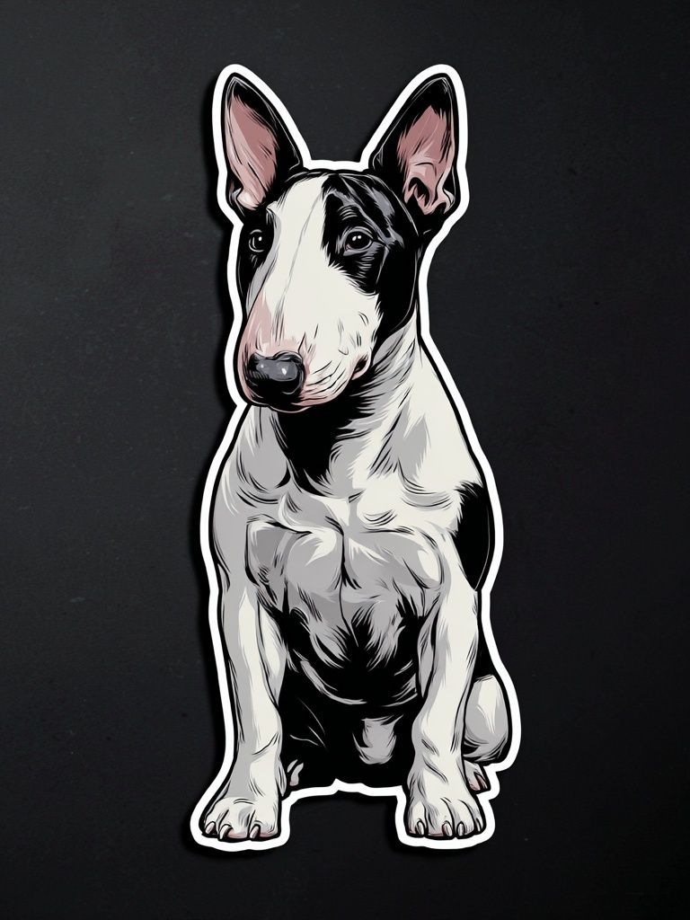 Bull Terrier Illustration Poster. poster detail