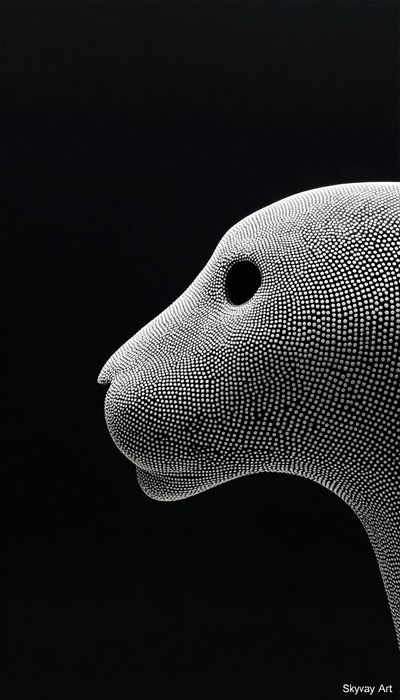 Abstract Dotted Animal Profile Poster. poster print
