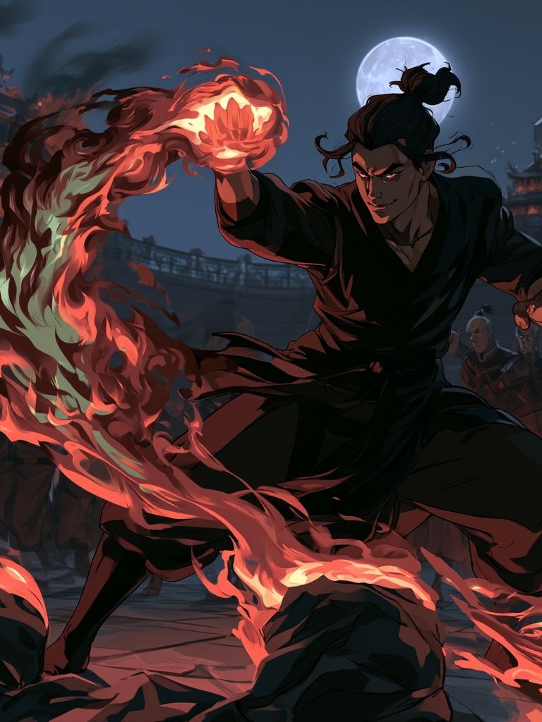 Firebender Warrior Anime Poster. poster detail
