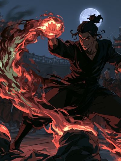 Firebender Warrior Anime Poster.