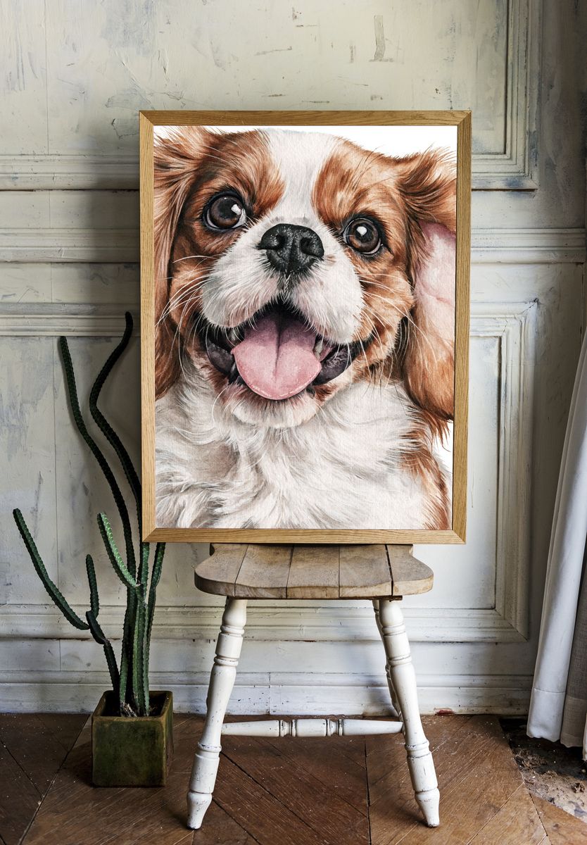 Cavalier King Charles Spaniel Watercolor Poster. room preview